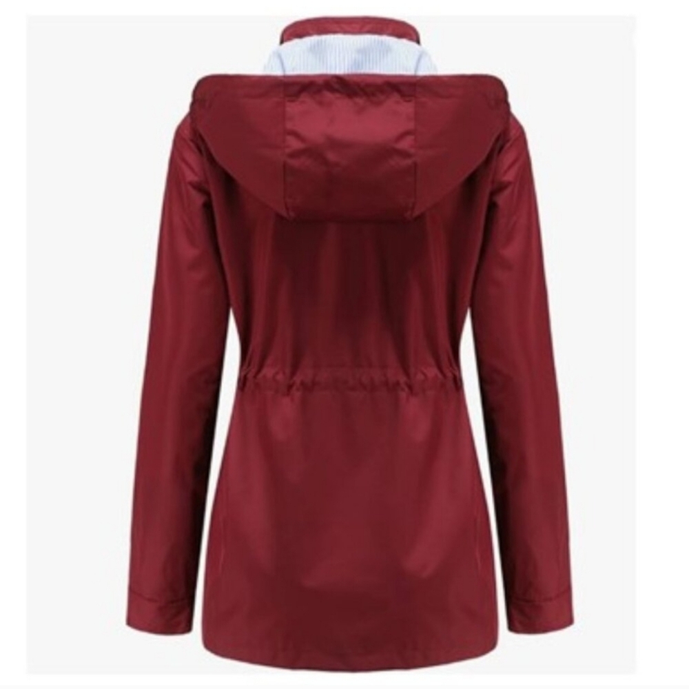 Women's Burgundy Utility Jacket - Picture 3 of 6